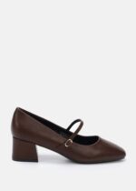 حذاء كعب نسائي جلد