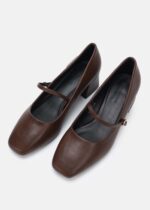 ⁦حذاء كعب نسائي جلد⁩ - الصورة ⁦2⁩