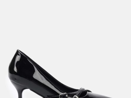 حذاء كعب نسائي جلد لامع