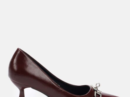 Women Leather Heels Shoes