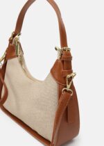 ⁦حقيبة نسائي جلد ونسيج⁩ - الصورة ⁦4⁩