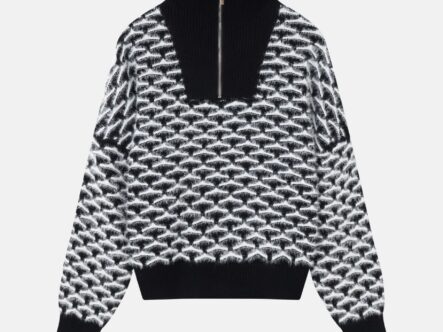 Women Hairy Knitted Patterned Blouse
