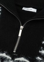 Women Hairy Knitted Patterned Blouse - Image 3