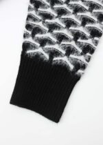 Women Hairy Knitted Patterned Blouse - Image 6