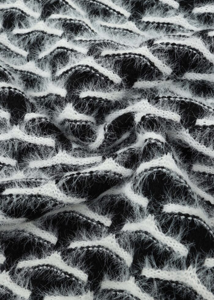 Women Hairy Knitted Patterned Blouse - Image 7