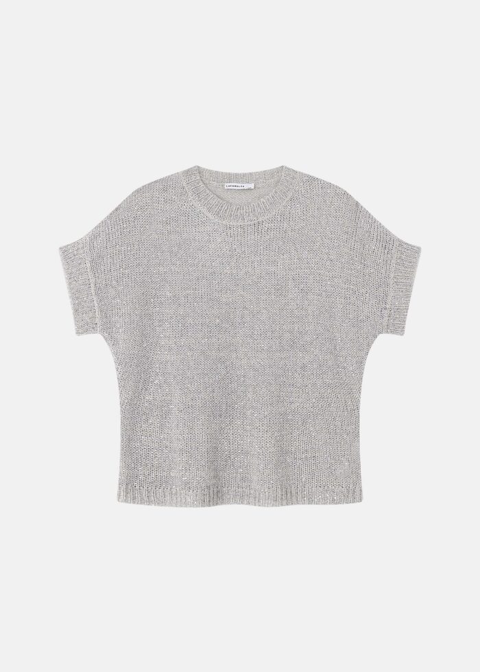 Women Knitted Glittery Fabric Blouse - Image 1