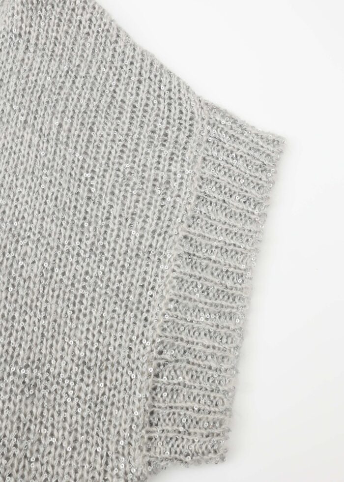 Women Knitted Glittery Fabric Blouse - Image 3