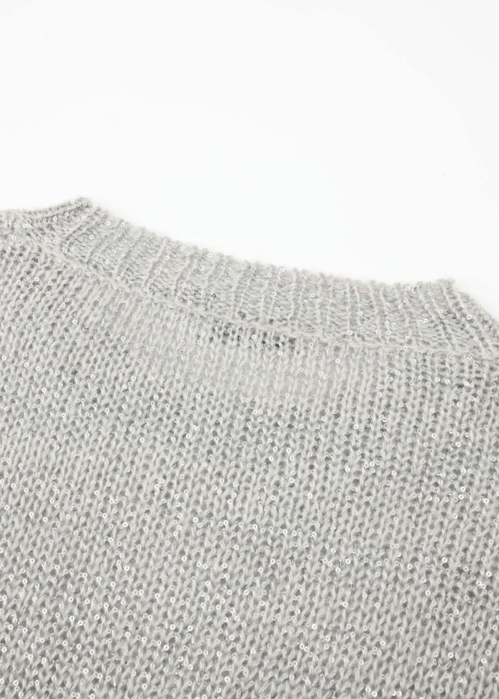 Women Knitted Glittery Fabric Blouse - Image 6
