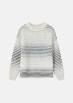 Women Hairy Knitted Striped Blouse