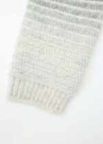 Women Hairy Knitted Striped Blouse - Image 6