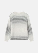 Women Hairy Knitted Striped Blouse - Image 8