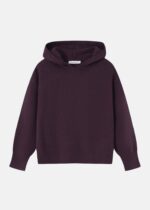 Women Knitted Fabric Plain Hoodie