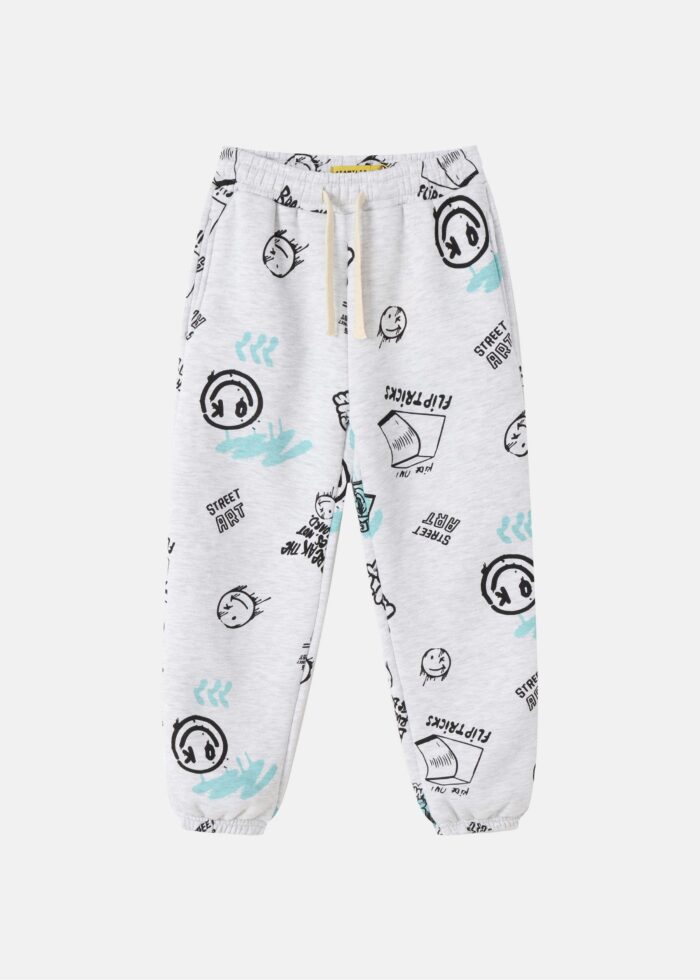 Kids Boy Drawings Printed Sport Trouser - Image 1