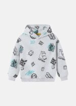 Kids Boy Drawings Printed Hoodie
