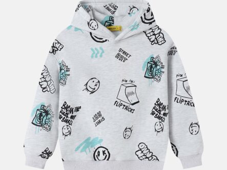 Kids Boy Drawings Printed Hoodie