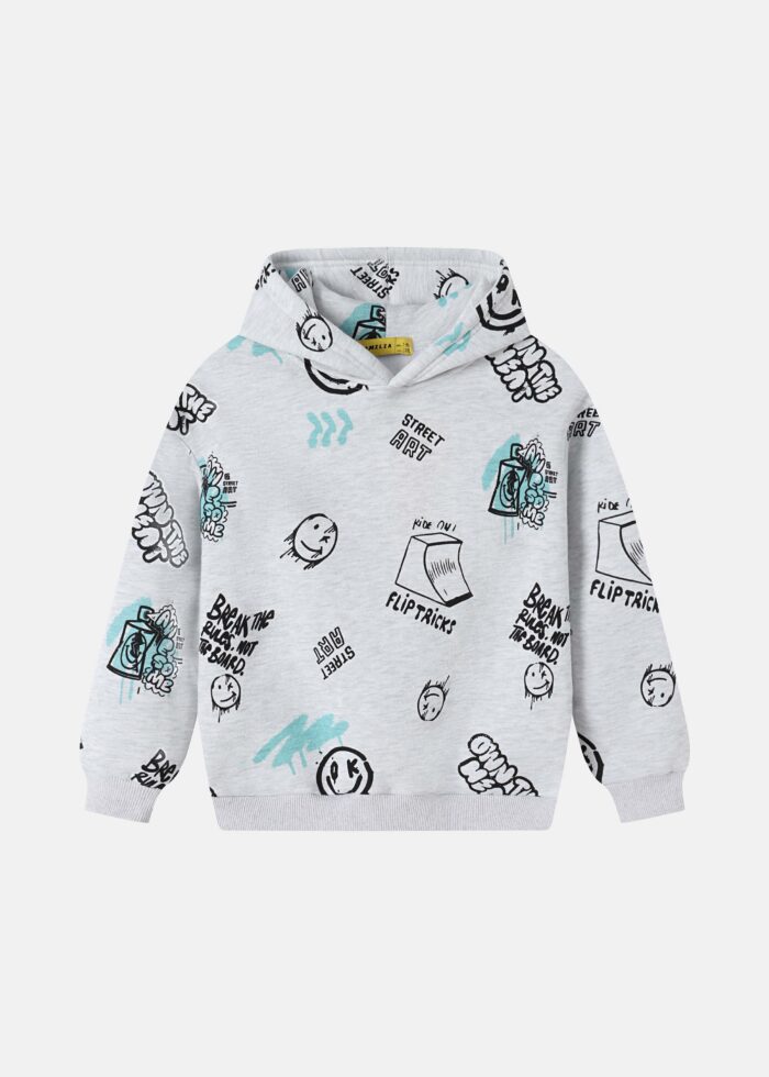⁦Kids Boy Drawings Printed Hoodie⁩ - الصورة ⁦1⁩
