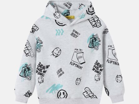 Kids Boy Drawings Printed Hoodie