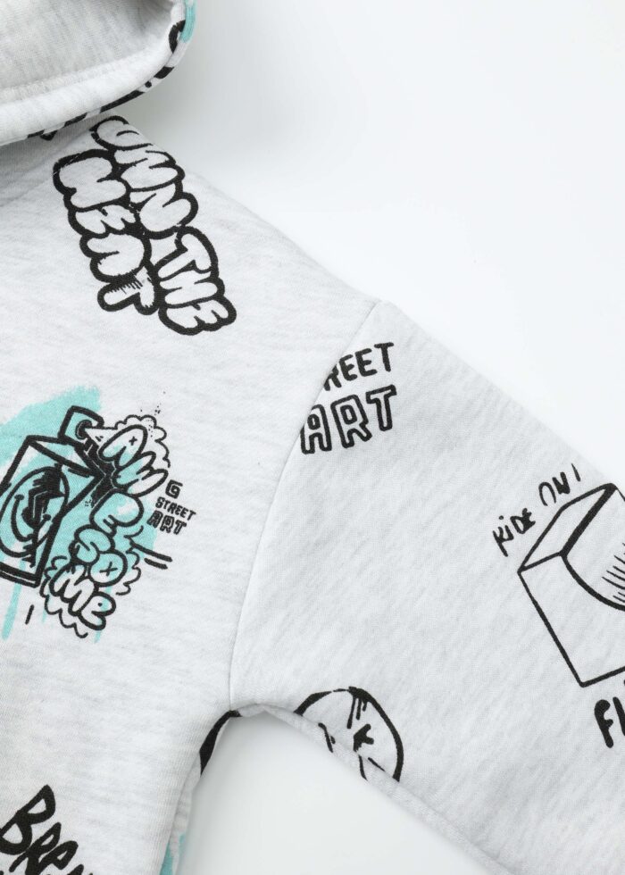 ⁦Kids Boy Drawings Printed Hoodie⁩ - الصورة ⁦5⁩