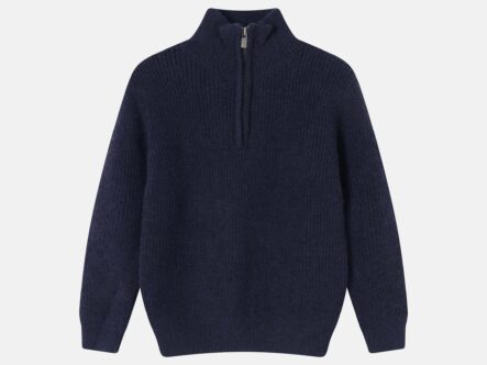 بلوزة أطفال ولادي بنسيج محبوك مخطط