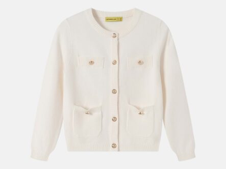 جاكيت سويتر أطفال بناتي بنسيج محبوك