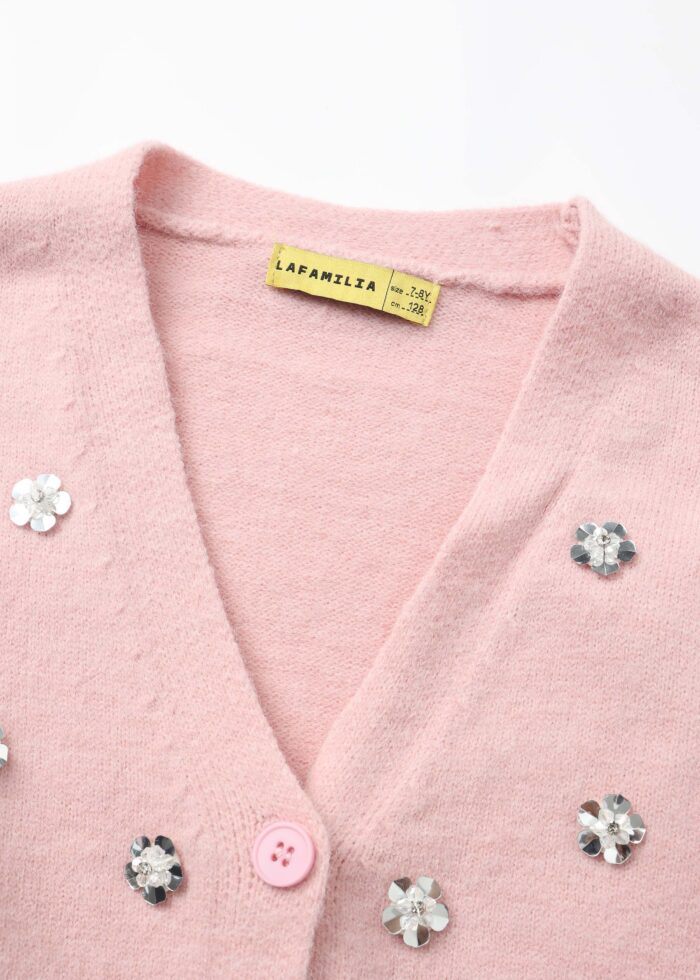 Kids Girl Flowers Decor Jacket - Image 2