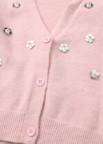 Kids Girl Flowers Decor Jacket - Image 3