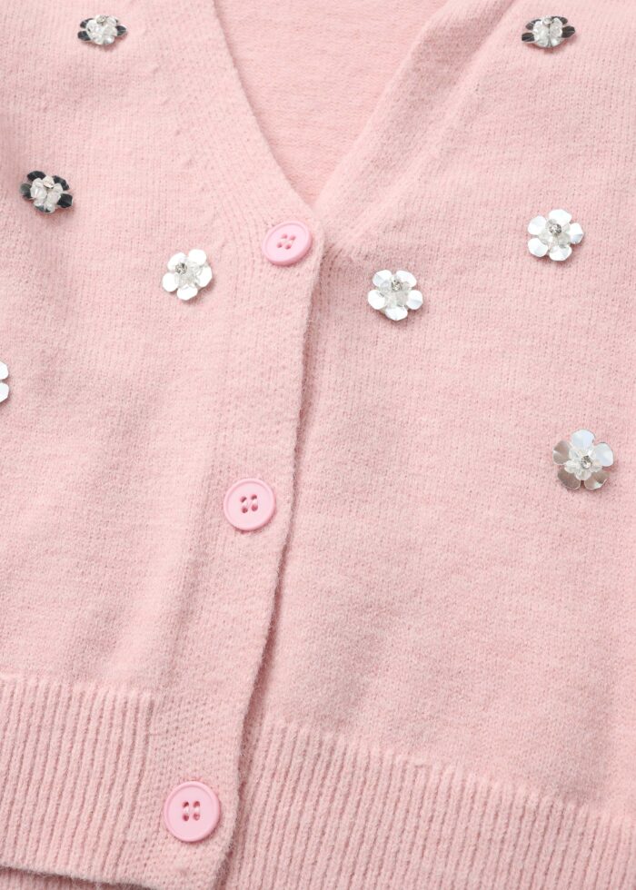 Kids Girl Flowers Decor Jacket - Image 3