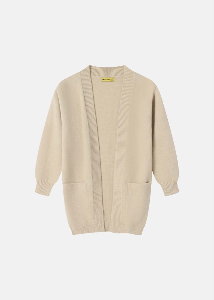 Kids Girl Knitted Fabric Plain Cardigan - Image 1