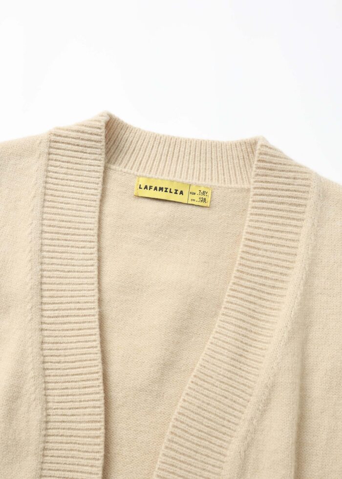 Kids Girl Knitted Fabric Plain Cardigan - Image 2