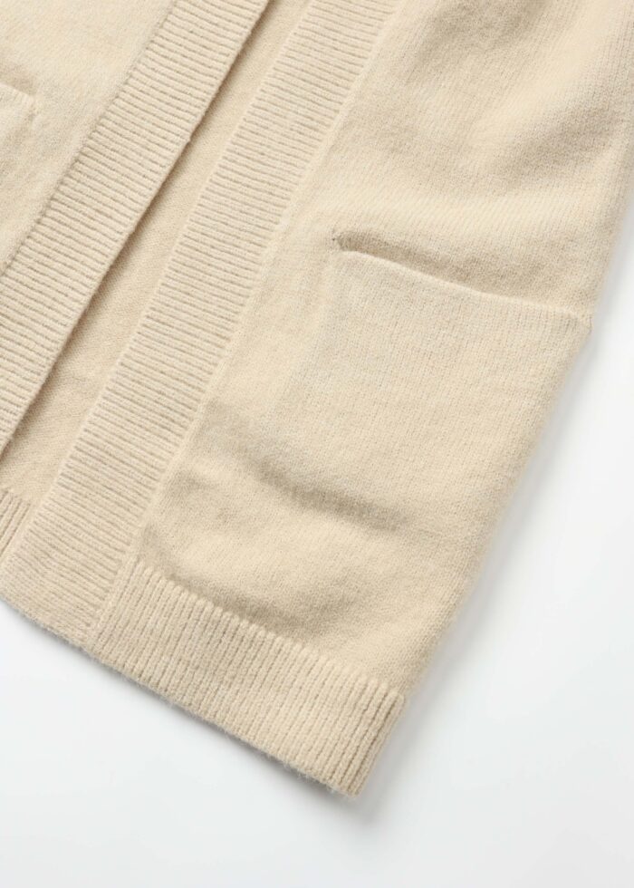 Kids Girl Knitted Fabric Plain Cardigan - Image 4