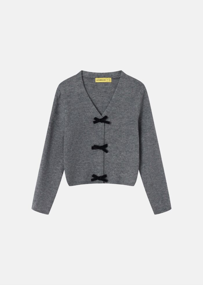 Kids Girl Bows Decor Jacket - Image 1