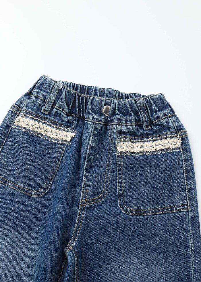 ⁦Kids Girl Jeans Trouser⁩ - الصورة ⁦2⁩