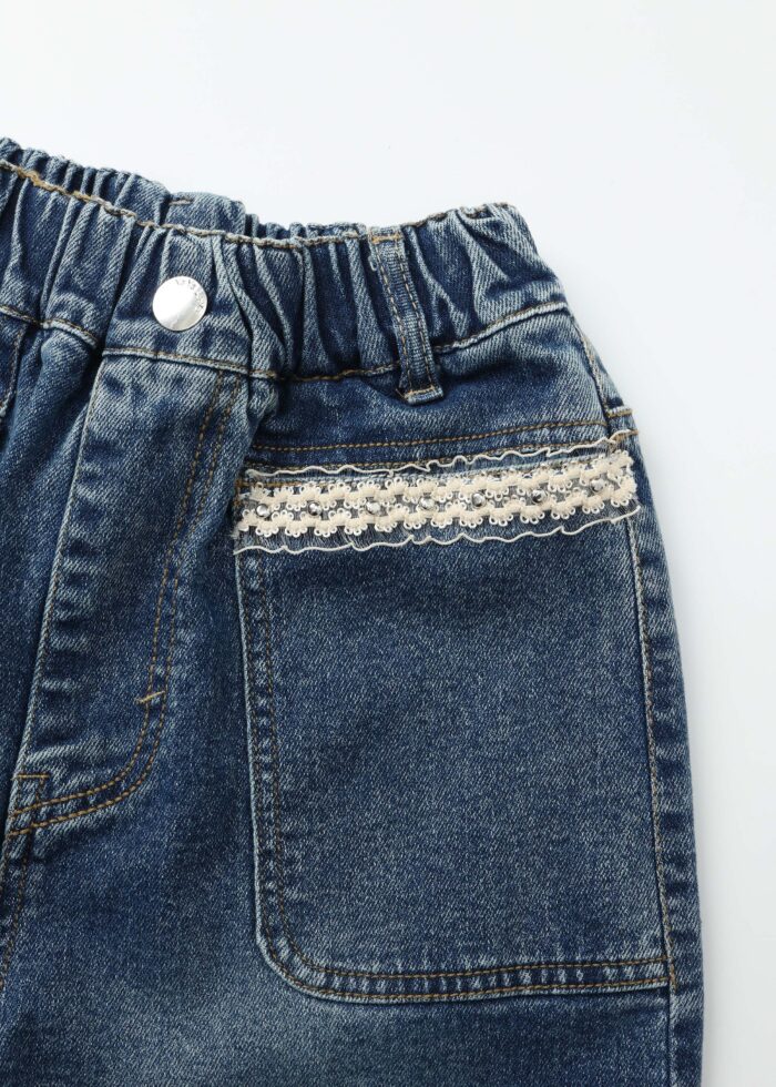 ⁦Kids Girl Jeans Trouser⁩ - الصورة ⁦3⁩