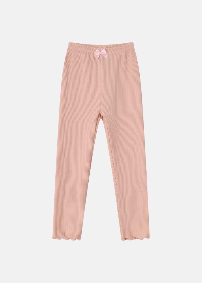 ⁦Kids Girl Striped Fabric Leggings⁩ - الصورة ⁦1⁩