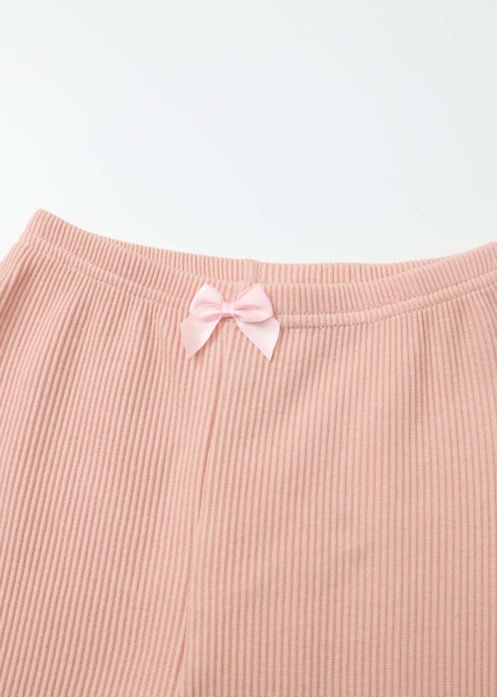 ⁦Kids Girl Striped Fabric Leggings⁩ - الصورة ⁦2⁩