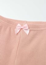 ⁦Kids Girl Striped Fabric Leggings⁩ - الصورة ⁦3⁩