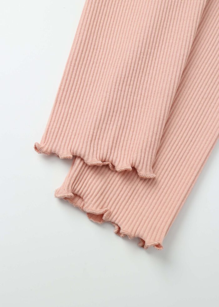 ⁦Kids Girl Striped Fabric Leggings⁩ - الصورة ⁦4⁩
