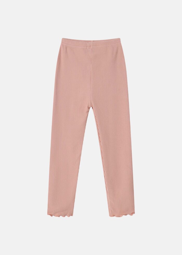 ⁦Kids Girl Striped Fabric Leggings⁩ - الصورة ⁦1⁩