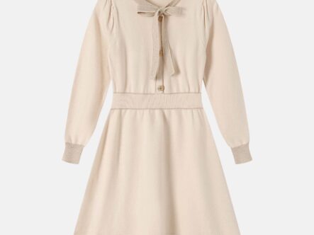 Kids Girl Knitted Fabric Short Dress