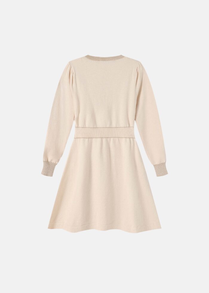 Kids Girl Knitted Fabric Short Dress - Image 8