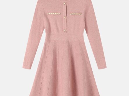 Kids Girl Knitted Fabric Short Dress