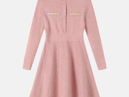 Kids Girl Knitted Fabric Short Dress