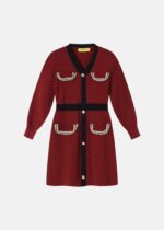 Kids Girl Knitted Fabric Short Dress