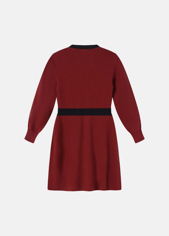 Kids Girl Knitted Fabric Short Dress - Image 8