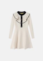 Kids Girl Knitted Fabric Short Dress
