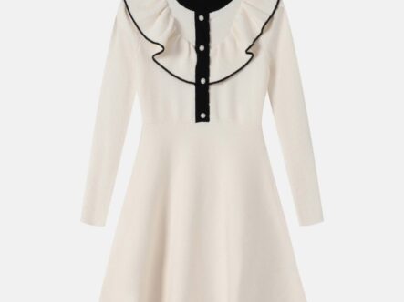 Kids Girl Knitted Fabric Short Dress