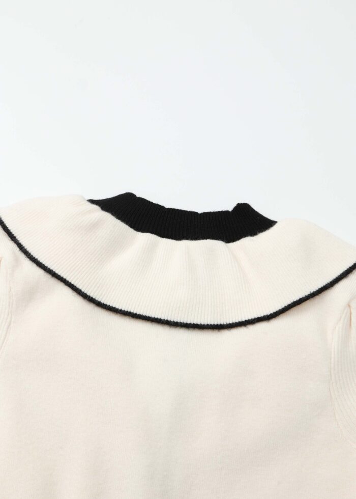 Kids Girl Knitted Fabric Short Dress - Image 6