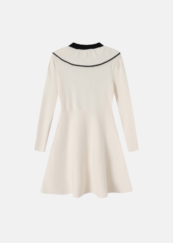 Kids Girl Knitted Fabric Short Dress - Image 7