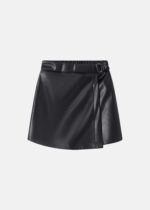 Kids Girl Leather Skirt-Short