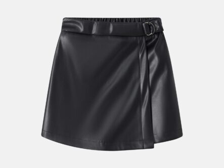 Kids Girl Leather Skirt-Short
